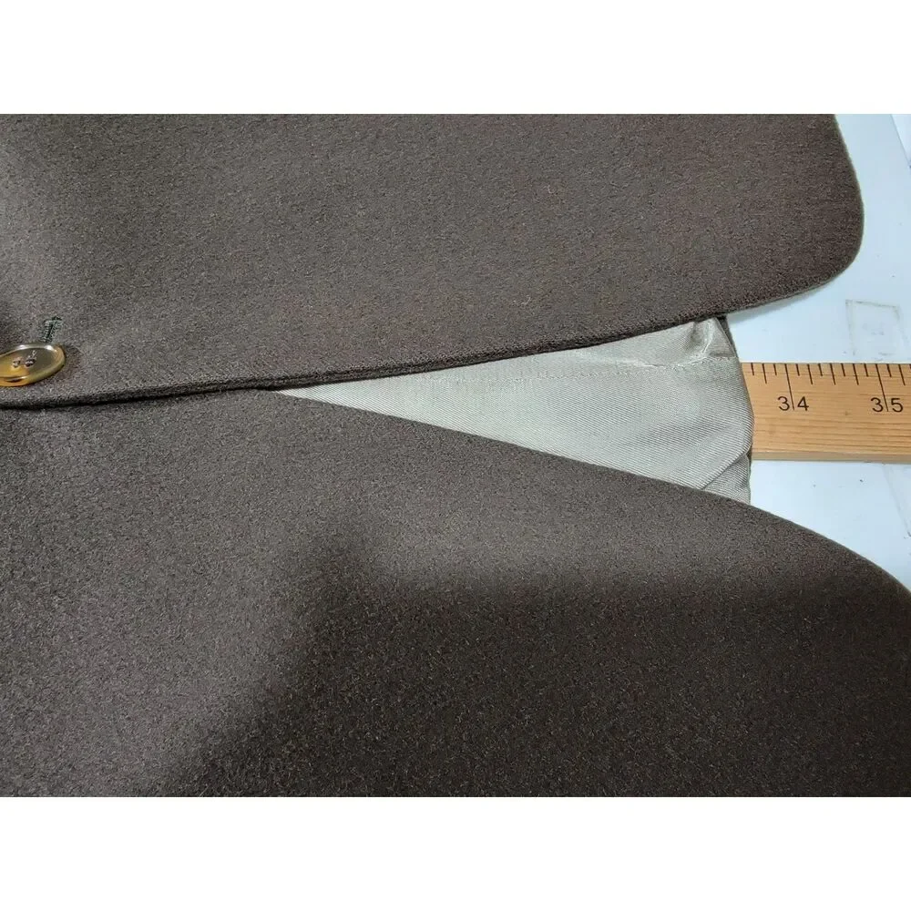 Bill Blass 100% Cashmere Brown Sport Coat Suit Jacket Blazer - 48L